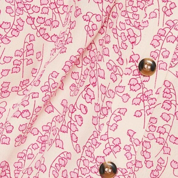 Ganni Boho Romantic Gorgeous 100% Viscose Floral Crepe Midi Skirt size 4 EUC - Picture 4 of 16